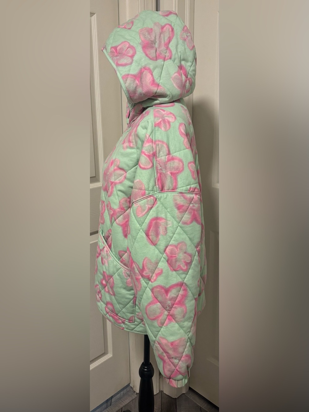 Wild Fable Floral Hooded Zip-Up Quilted Puffer Jacket - Picture 5 of 8
